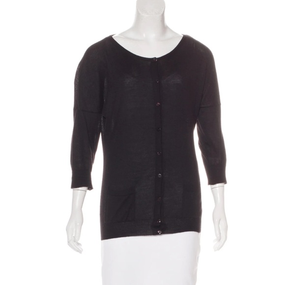 Alexander McQueen Sweaters - Alexander McQueen Black Cashmere Cardigan Sweater Knit